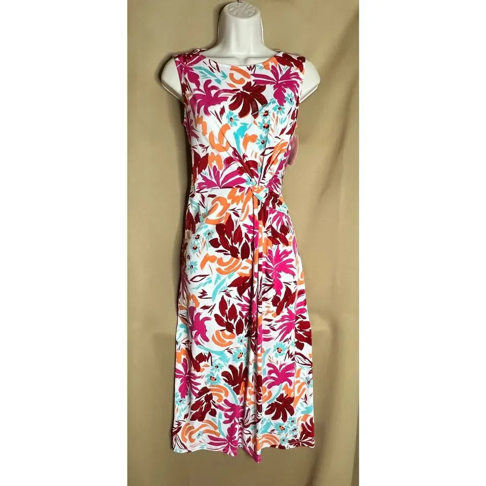 Maggy London Pink Floral Dress 2 NWOT